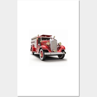 Art Deco Fire Truck Posters and Art